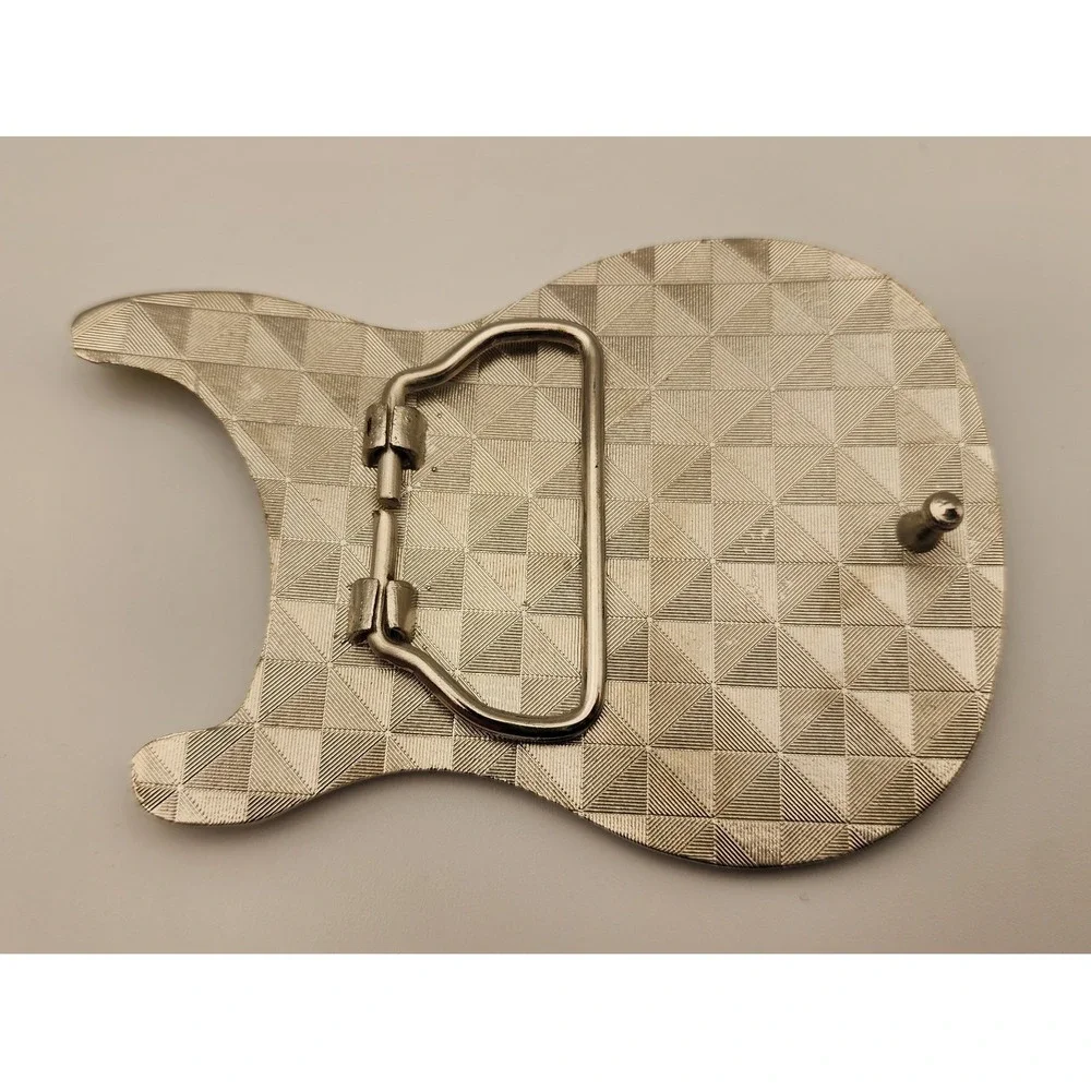 Fender‎ Yellow Electric Guitar Silver Metal Mens Women Belt Buckle